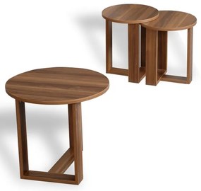 SADA 3x Odkladací stolík MIRA hnedá