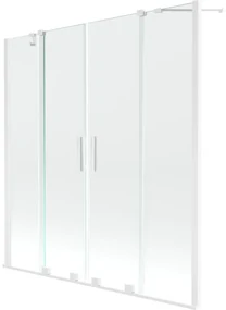 Mexen Velar Duo vaňová zástena dvojkrídlová Posuvný 150 x 150 cm, Priehľadné, Biela - 896-150-000-02-20