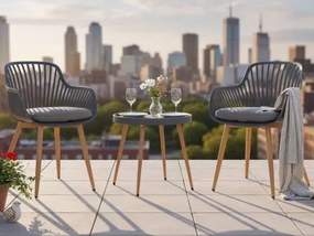 Malý set záhradného nábytku Ziggy, šedý, 3 diely%