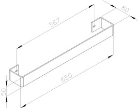 Sapho Sapho, COLONNA držiak uterákov 650x80 mm, leštená nerez, IRPA18