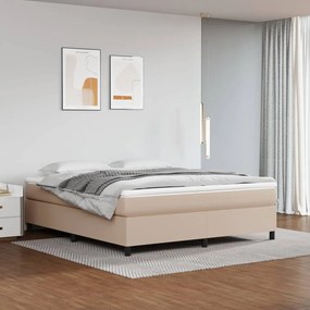 Boxspring posteľ s matracom kapučínová 180x200 cm umelá koža 3144625