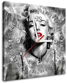 Gario Obraz s hodinami Elektrizujúca Marilyn Monroe Rozmery: 30 x 30 cm
