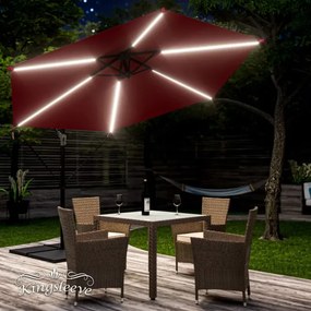 InternetovaZahrada LED slnečník Mali Ø330 cm - červený