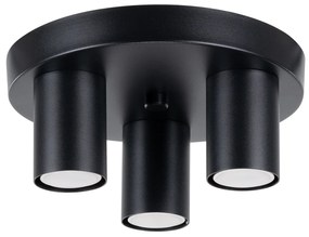 Stropné svietidlo Lagos, 3x čierne kovové tienidlo