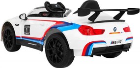 Ramiz BMW M6 GT3 Autíčko na batérie pre deti Biele + Ventilátor + Zvuky MP3 Svetlá + Diaľkové ovládanie