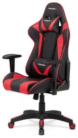 Kancelárske kreslo KA-F03 RED, koženka čierna / červená