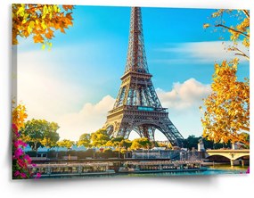 Sablio Obraz Paríž Eiffelova veža Flowers - 150x110 cm