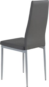 Jedálenský set (3 diely) Duo, šedý betón/sivá ekokoža