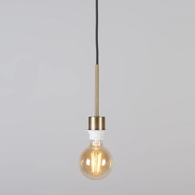 Moderná závesná lampa bronzová s tienidlom 45 cm čierna - Combi 1