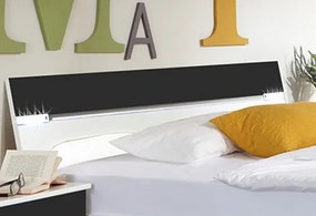 Posteľ s nočnými stolíkmi Cheep 180x200 cm, biela/grafit
