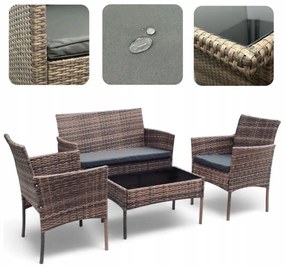 Elegantná ratanová záhradná sedacia súprava so stolom