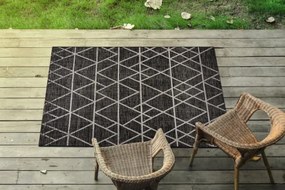 Koberec Šnúrkový SIZAL FLOORLUX 20508 čierno / strieborný Trojuholníky