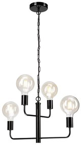 Luster na reťazi ORLANDO 4xE27/60W/230V čierna