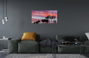 Obraz na skle Palm západu slnka 100x50 cm