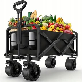 Skladací prepravný vozík - premium 150 L tyrkysová