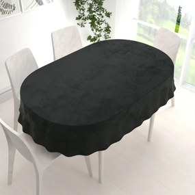 Biante Veľký zamatový oválny obrus Velvet Premium SVP-014 Čiernozelený 240x280 cm