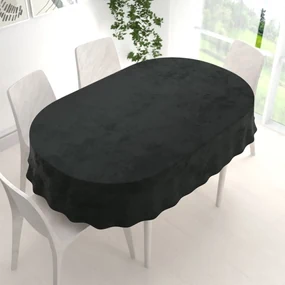 Biante Zamatový oválny obrus Velvet Prémium SVP-014 Čiernozelený 140x200 cm