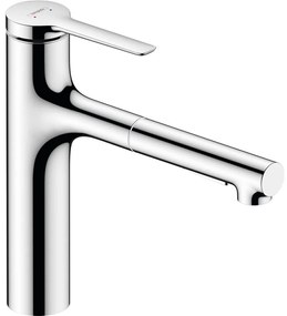 HANSGROHE Zesis M33 páková drezová batéria s vyťažiteľnou sprškou s prepínaním, 2jet, sBox lite, výška výtoku 163 mm, chróm, 74804000