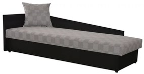 KONDELA Judit L jednolôžková posteľ (váľanda) čierna / vzor (M35)