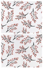 Vianočné látkové prestieranie v súprave 2 ks 45x35 cm Rowan Berries - Butter Kings