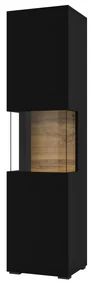 Vitrína Avernic Typ 05 (onyx čierna + dub wotan). Akcia -20%. Vlastná spoľahlivá doprava až k Vám domov. 1042061
