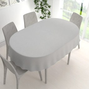 Biante Dekoračný oválny obrus BKR-501 Svetlo sivý 140x160 cm