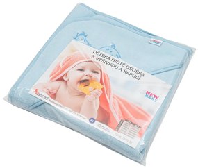 Detská froté osuška s výšivkou a kapuckou New Baby 80x80 modrá žirafka