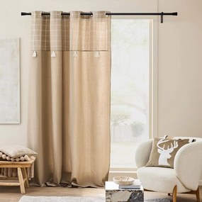 Hnedý záves s prímesou bavlny 140x240 cm Everest – douceur d'intérieur