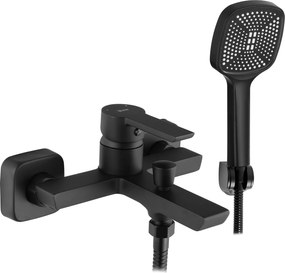 Rea Argus, vaňová batéria s ručnou bodovou sprchovou súpravou, čierna matná, REA-B6407