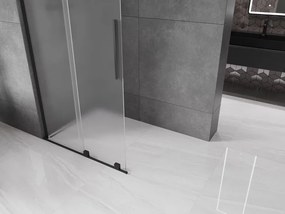 Mexen Velar L, posuvná sprchová zástena Walk-in 110 x 200 cm, 8mm sklo námraza, čierna matná, 871-110-003-33-70