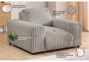 Svetlosivé menčestrové kreslo Justin – Ropez