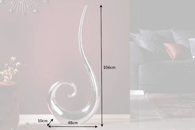 Váza Wave 106cm strieborná