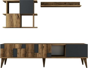 Madrid Antracitová a orechová TV stena