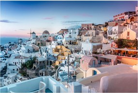 Obraz - Súmrak v Santorini (90x60 cm)