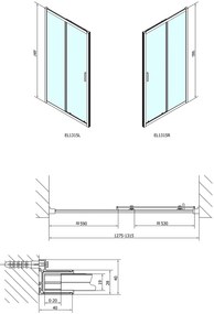 Polysan Polysan, EASY LINE sprchové dvere 1300mm, číre sklo, EL1315