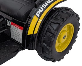 Batériový bager-traktor pre deti žltý + pohyblivé rameno lyžice + diaľkové ovládanie + pomalý štart + FM rádio + LED