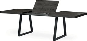 Jedálenský stôl 160x90 cm, rozkladací HT-R5624 GREY dub sivý / čierne nohy