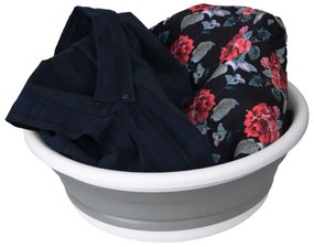 Kôš na bielizeň ELBA COMPACT 9 sivý / biely 9 l