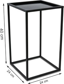 STOJAN NA KVETINÁČ SIMPLE 40X24X24 CM ČIERNA
