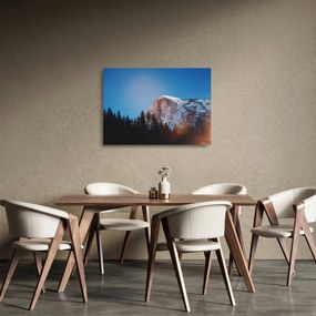 Sklenený obraz - Nočný vrchol hôr (70x50 cm)