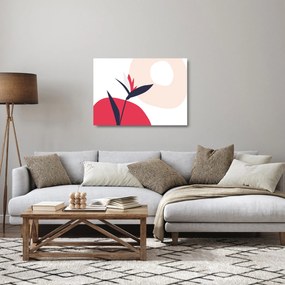Sklenený obraz - Ružová florálna abstrakcia N⁰1 (70x50 cm)