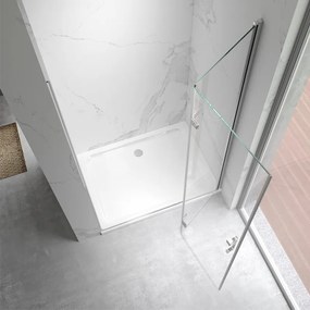 BPS-koupelny Zalamovacie otočné sprchové dvere ZES KZ21D 100 chrom/transparent pre inštaláciu do niky - bez vaničky
