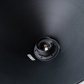 Závesné svietidlo Jaga, 1x čierne kovové tienidlo, drevo