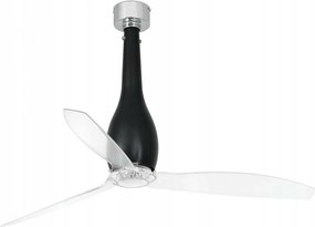Stropný ventilátor Faro Eterfan čierna/transparentný DC motor 6 rýchlostí