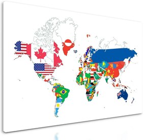 Obraz mapa vlajky krajín