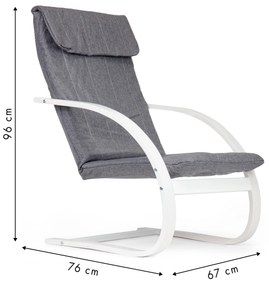 ModernHome Fínske hojdacie kreslo - sivé