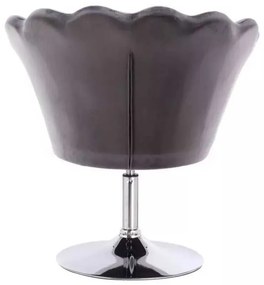 LuxuryForm DESIGN Kreslo FREY VELUR na striebornom tanieri - tmavo šedé