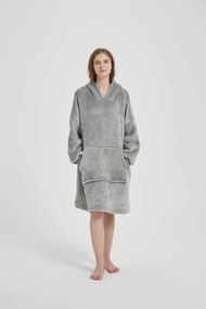 Deka s rukávmi HOODIE sivá