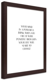 Gario Plagát Pozitívne myšlienky Farba rámu: Hnedá, Rozmery: 30 x 45 cm