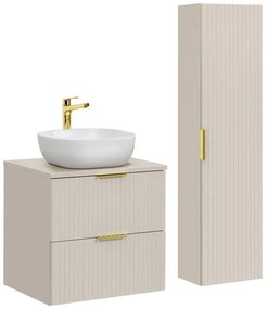 Kúpeľňová zostava Adele kašmírová so skrinkami a umývadlom 60 cm kašmírová